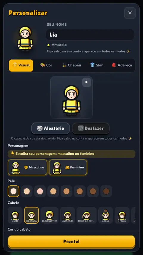 Crie seu personagem